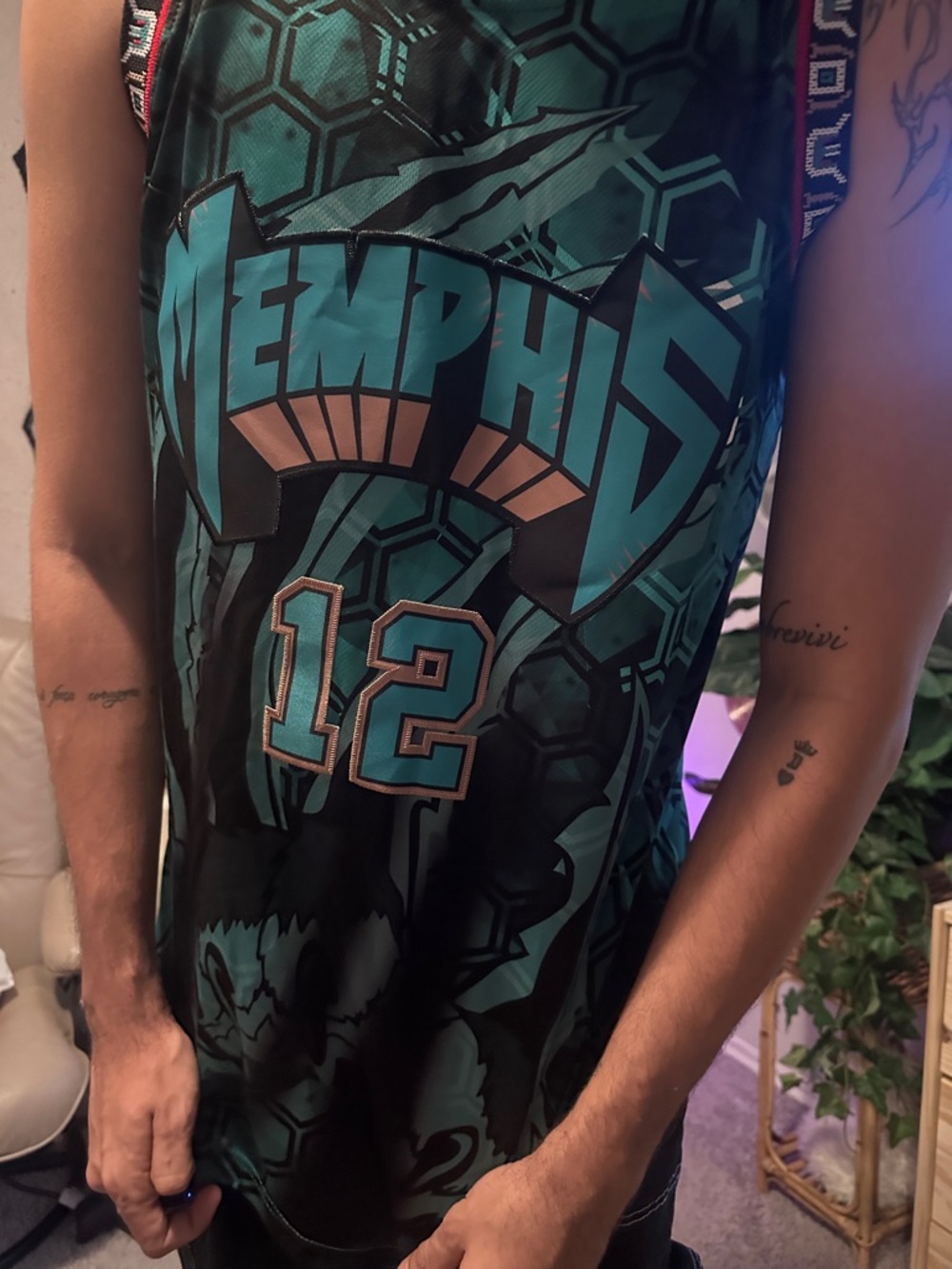 SHEIN Teal and Black Basketball Jersey Tank